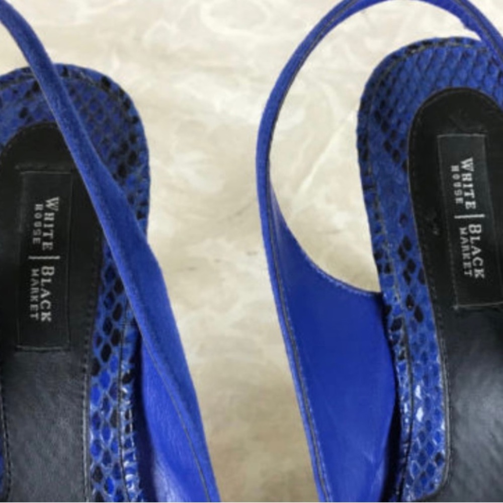 WHBM size 8 Peeptoe Slingback 4.5" Leather Heels